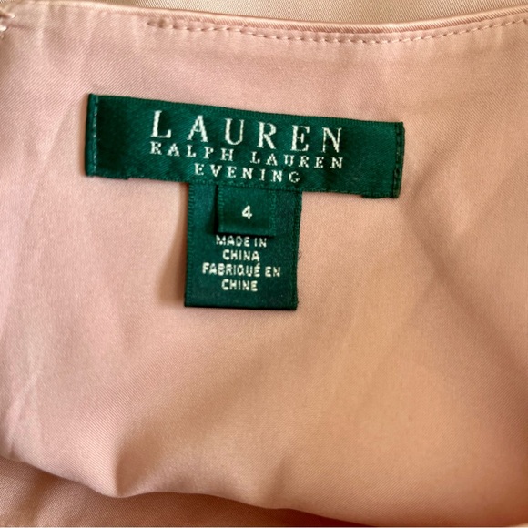 Lauren Ralph Lauren Evening Satin Cap Sleeve Sheath Dress Pink Sz 4 - Picture 16 of 16